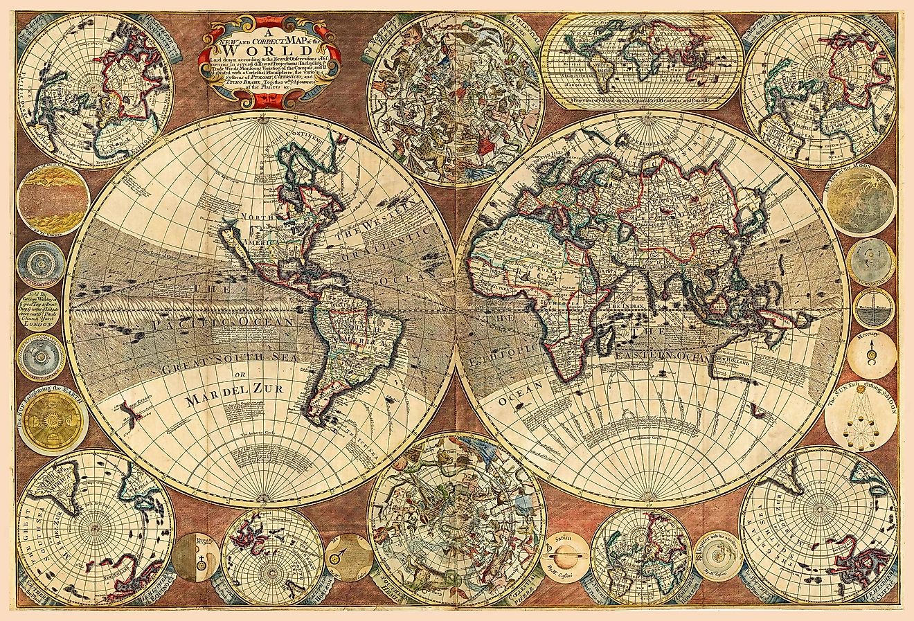 vintage style world map