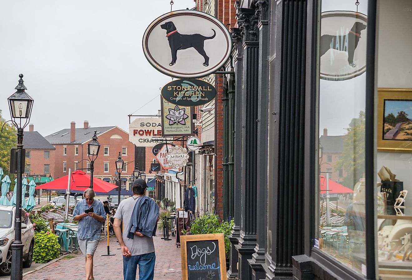 Downtown street in Newburyport, Massachusetts. Image credit Heidi Besen via Shutterstock