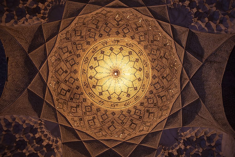 The cupola of a mosque in Iran. 