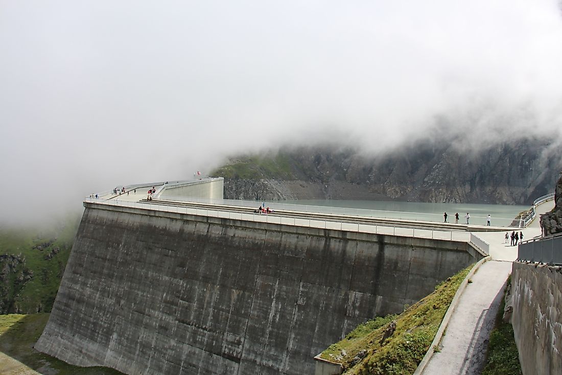 The Grande Dixence Dam in Switzerland is the fifth tallest dam in the world. 