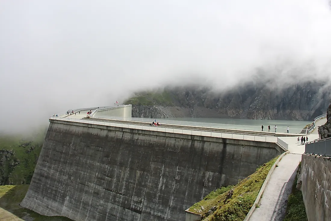 The Grande Dixence Dam in Switzerland is the fifth tallest dam in the world. 