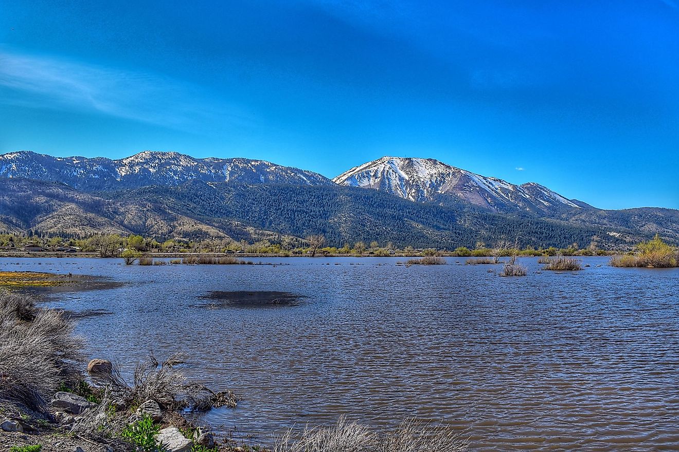 Gorgeous shot of Washoe Lake in Washoe Valley, Nevada. 