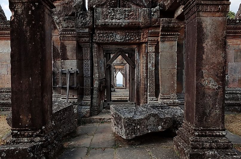Closeup view of the Preah Vihear Temple entrance.