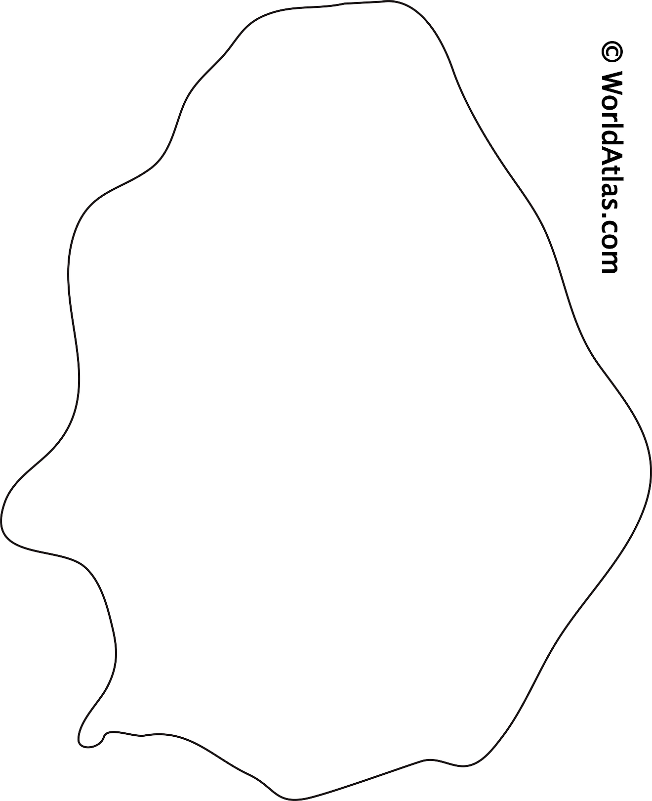 Blank Outline Map of Niue