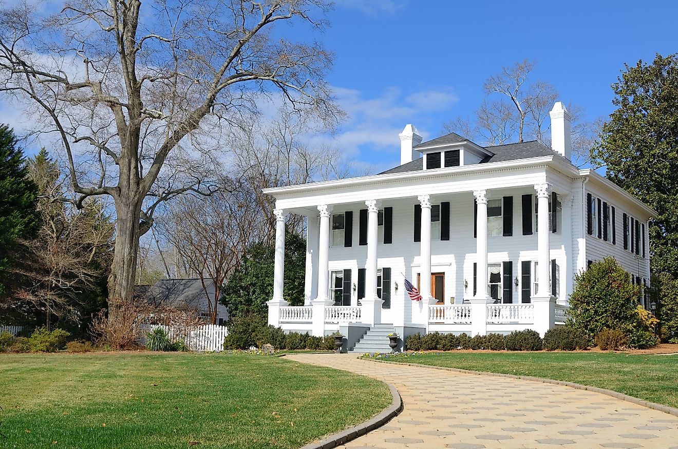 Historic Antebellum house in Madison, Georgia. 