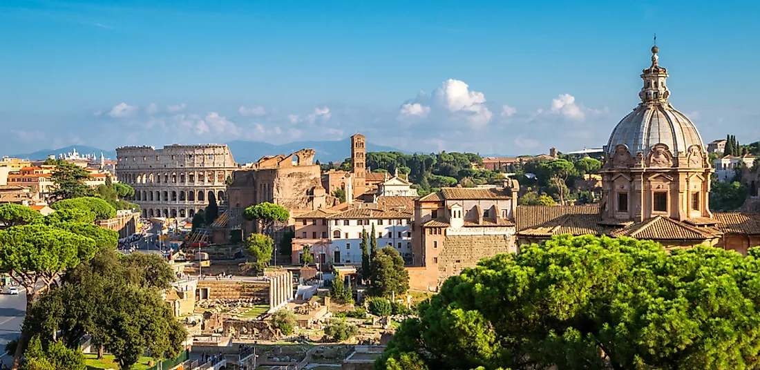 The skyline of Rome. 