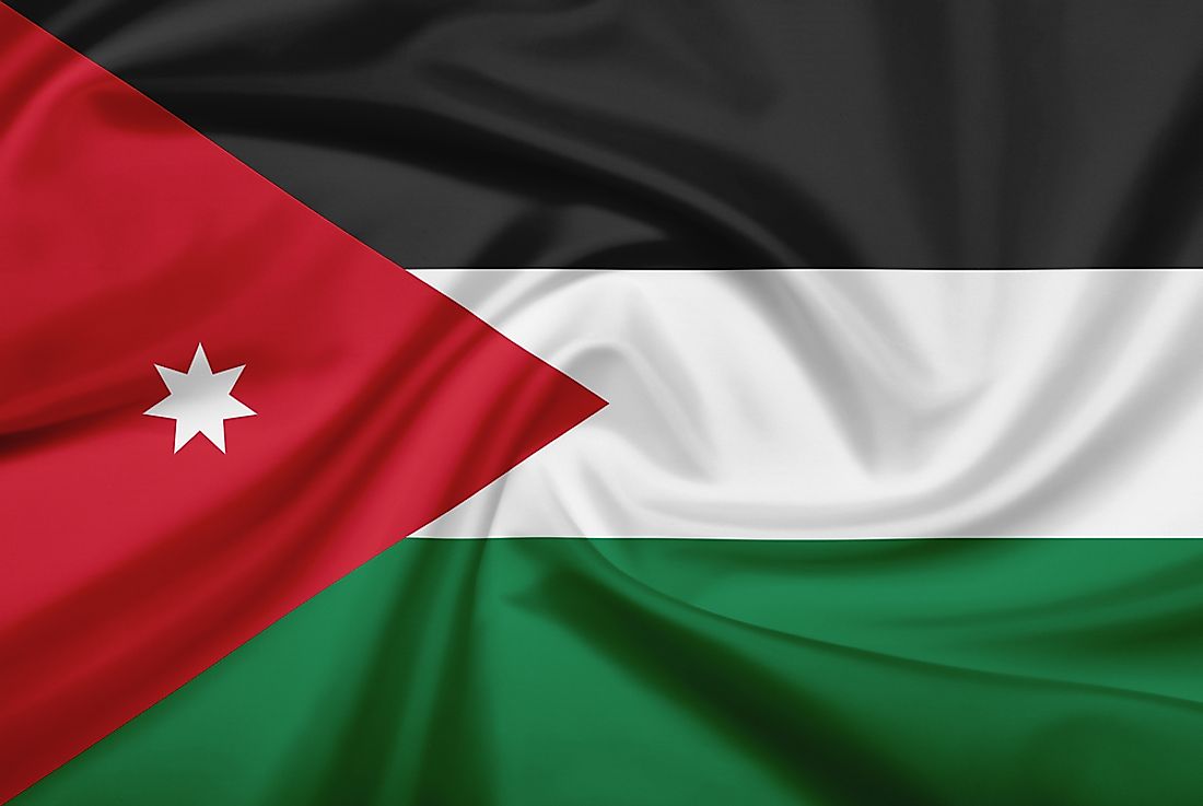 The official flag of the Kingdom of Jordan. 