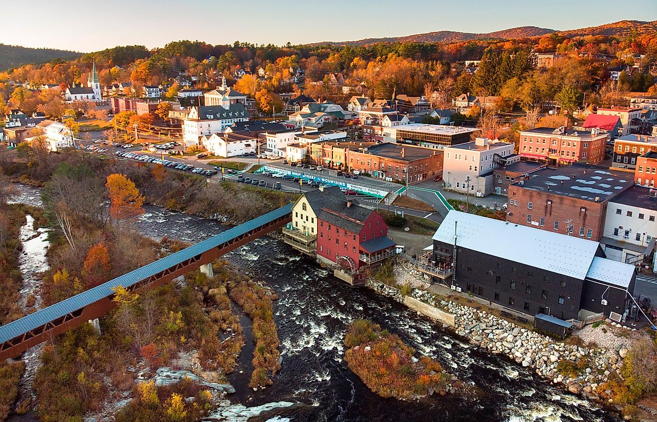 Aerial view of Littleton, New Hampshire.