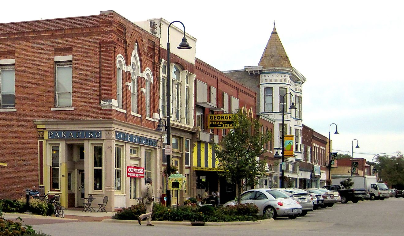 Downtown Fairfield, Iowa.