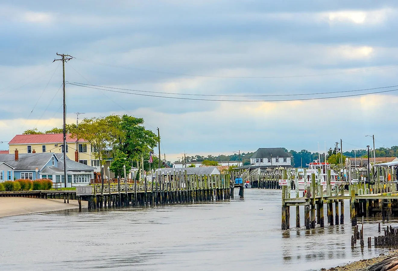 Waterfront in Bowers Beach, Delaware.