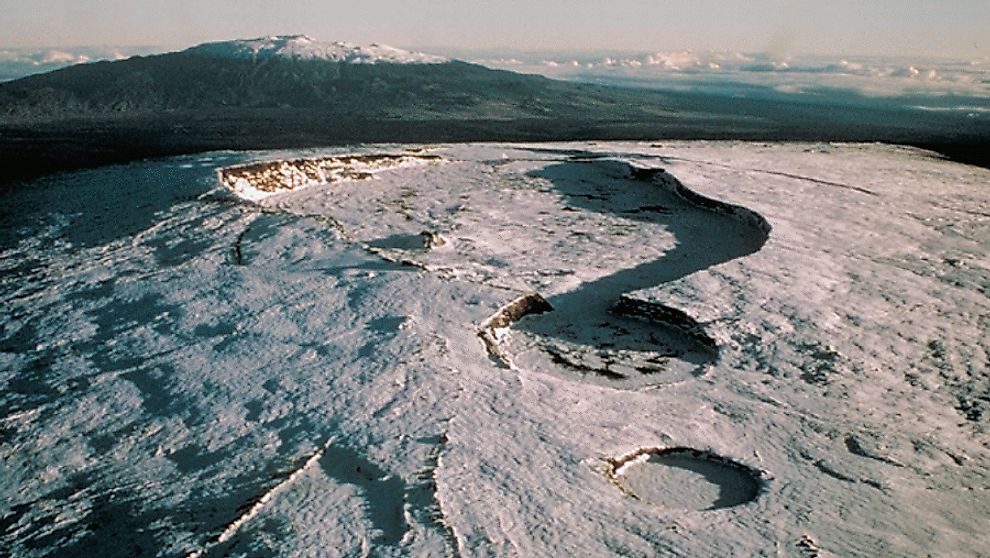 The Summit Caldera Of Mauna Loa, An Active Shield Volcano In Hawaii, US, Is The Only Volcano On Earth Featuring On The List.