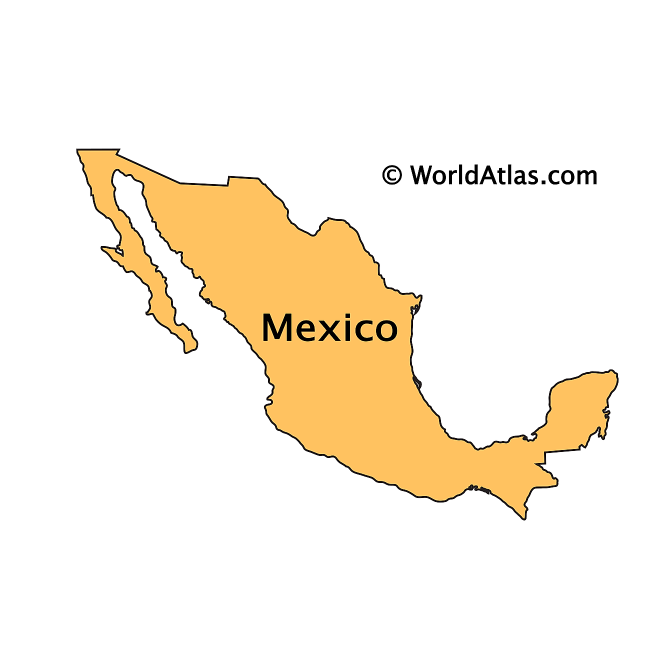 Outline Map of Mexico