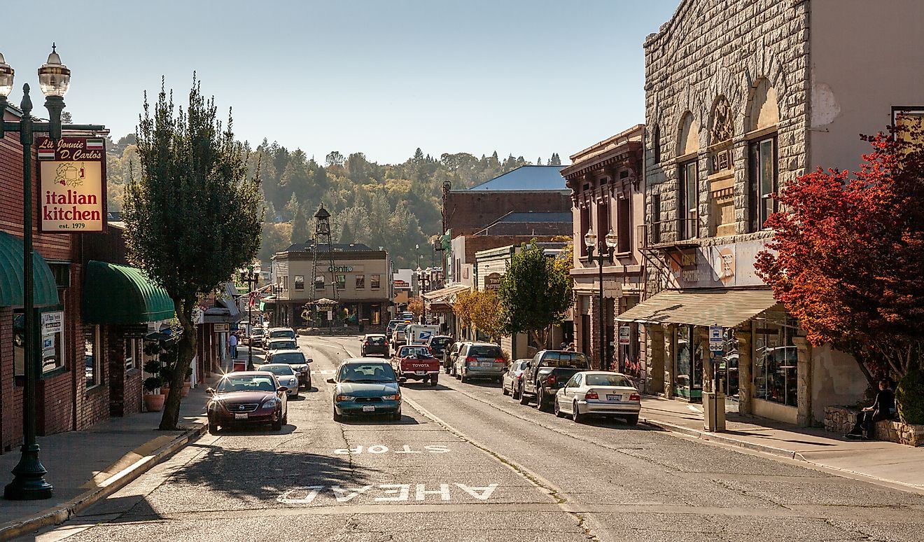 USA, CA, PLACERVILLE -CIRCA October 2008 - Mainstreet in Historic town of Placerville