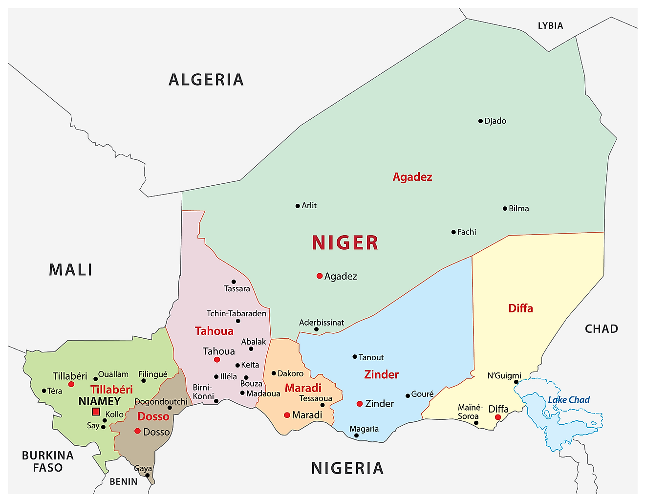 Large Detailed Political And Administrative Map Of Mali With Relief ...