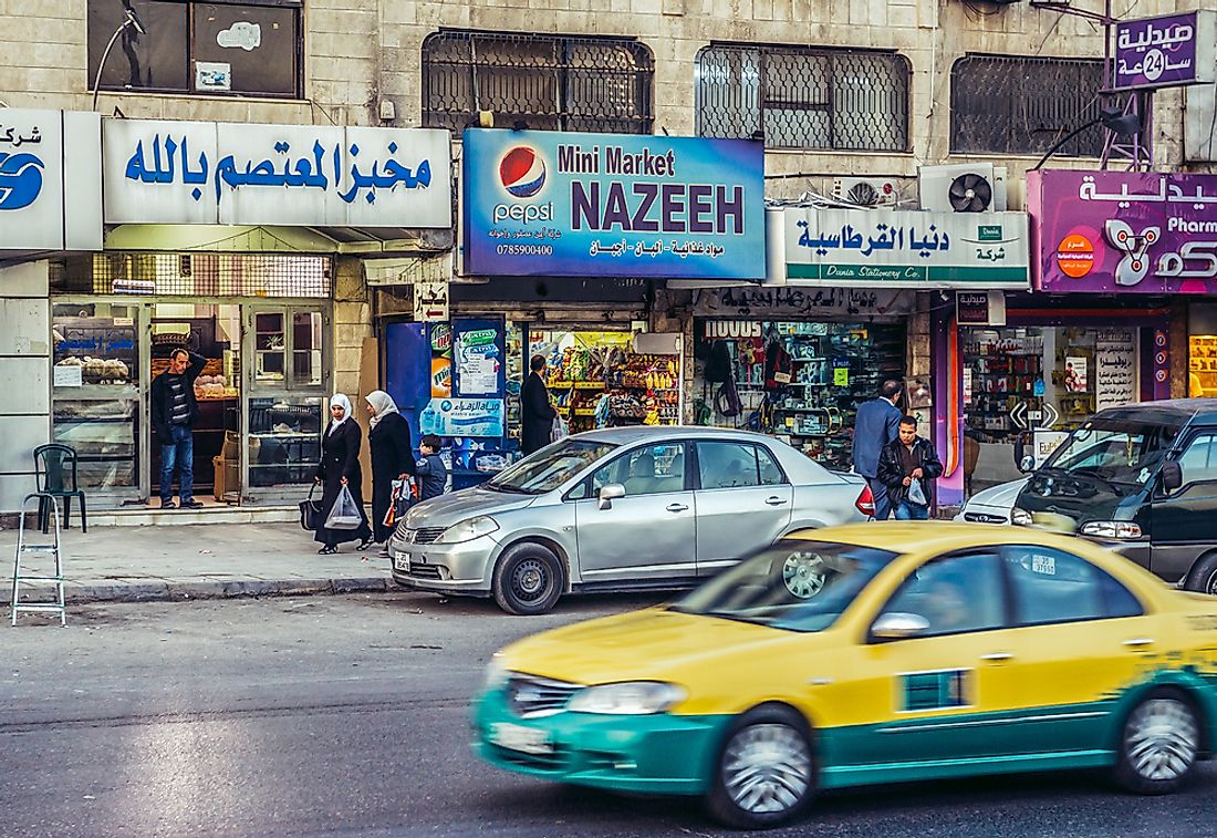 The streets of Amman, Jordan. Editorial credit: Fotokon / Shutterstock.com.