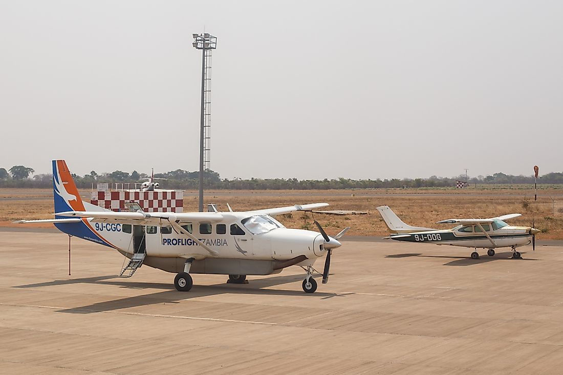 Editorial credit: Sam DCruz / Shutterstock.com. Small regional planes are seen here in Zambia. Zambia currently has no national airline.