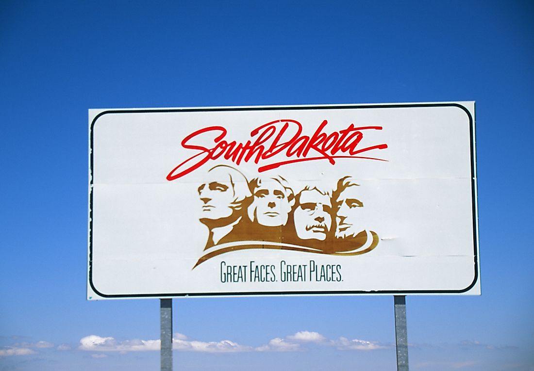 "Welcome to Sorth Dakota" sign. 