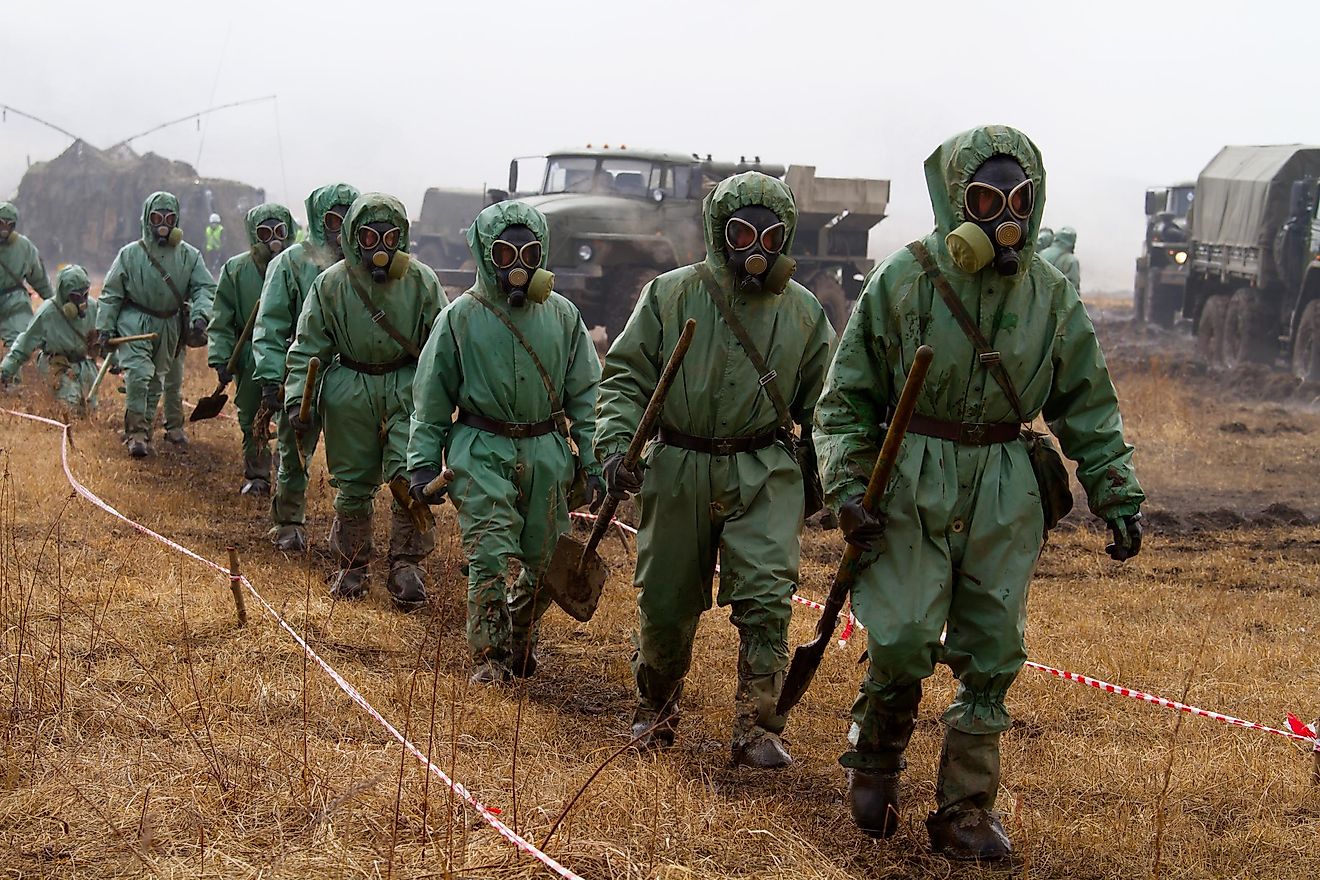 Military exercises on emergency exercises in Russia. Editorial credit: Kovalenko Alexander / Shutterstock.com