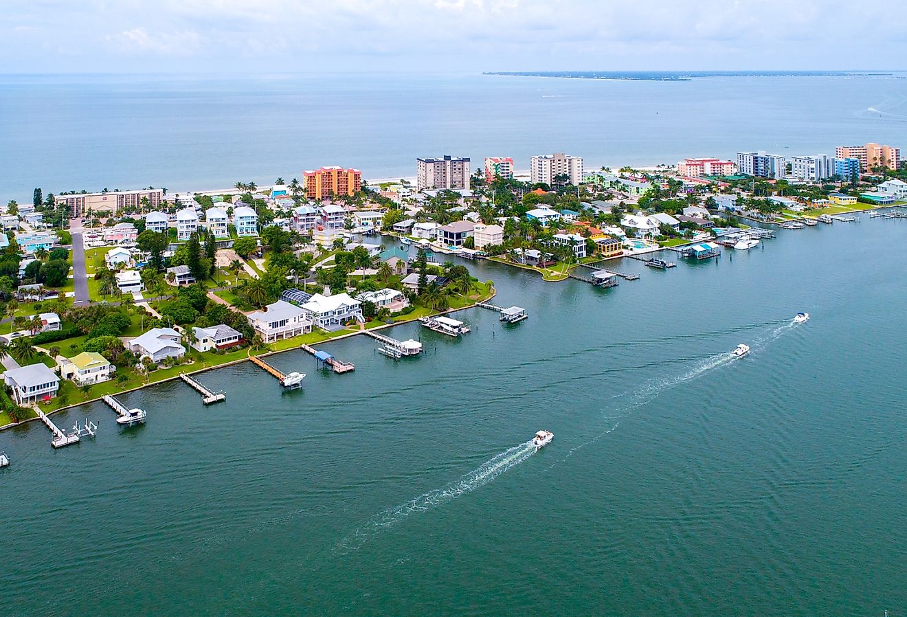 Overlooking homes in Naples, Florida.