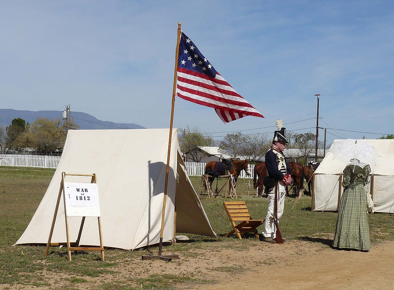 A historical reenactment at Fort Verde State Historic Park in Arizona. By Joyce Cory, CC BY 2.0, Wikimedia Commons.