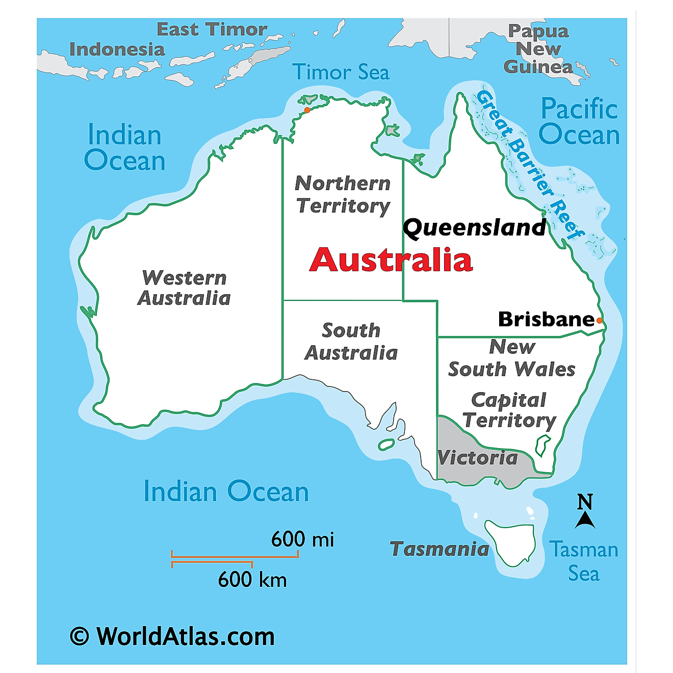 Map showing location of Victoria in the world.