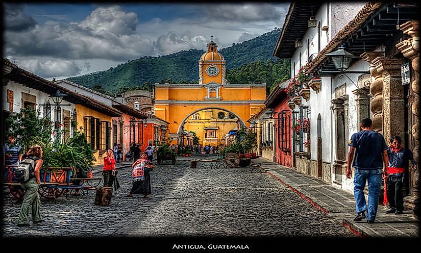 Colonial monuments of Antigua in Guatemala attracts many of tourists to the country.