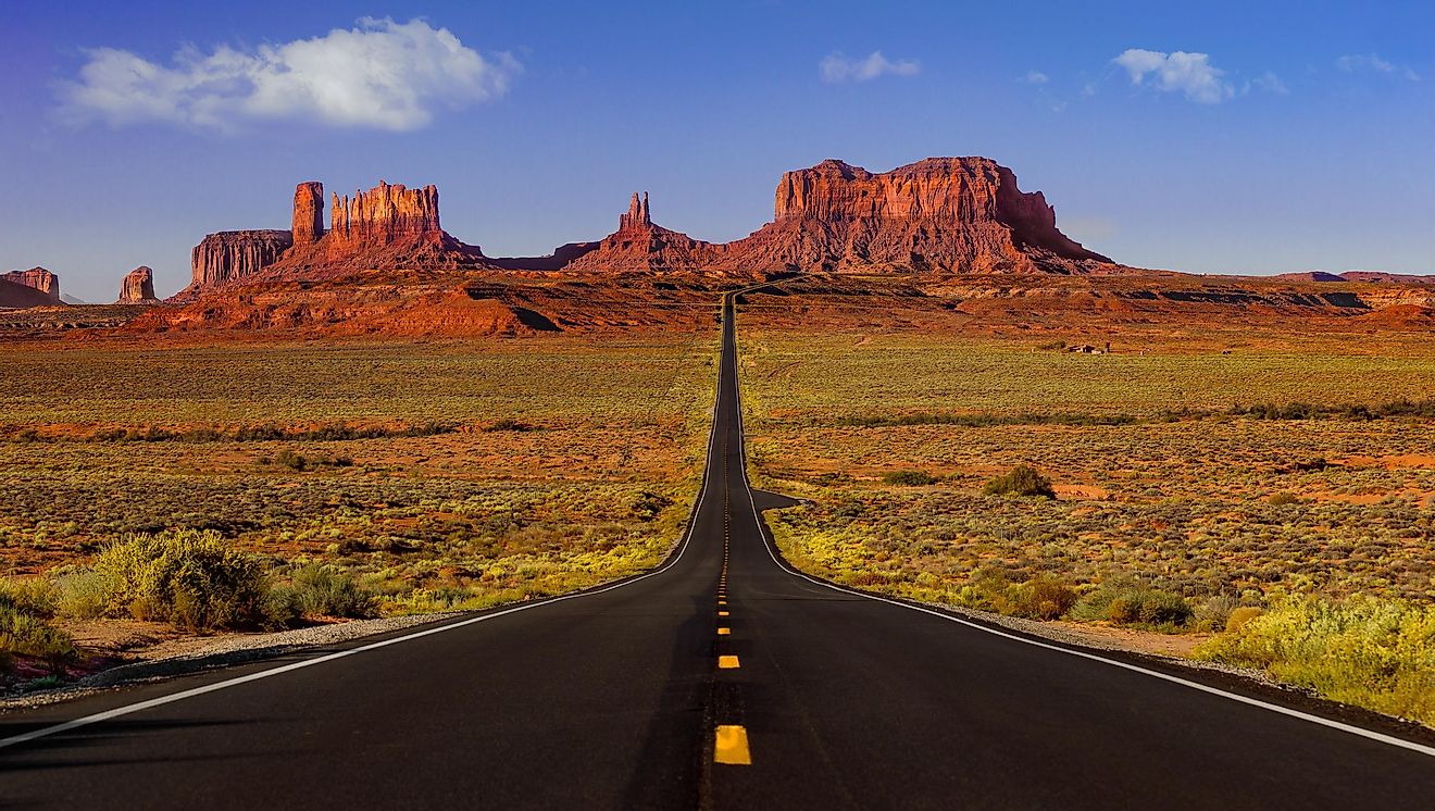 The road through Monument Valley, Arizona.