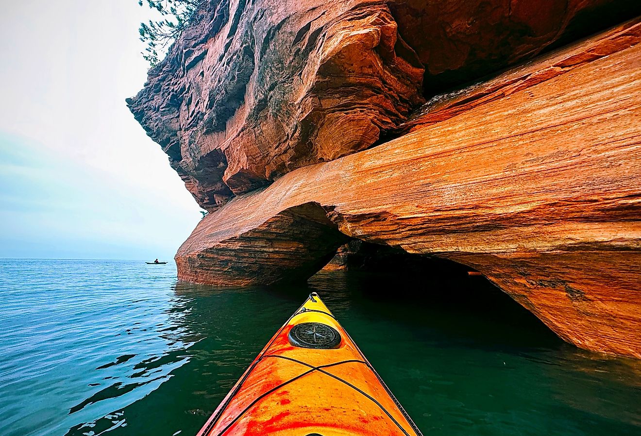 Kayaking the Sea Caves of Bayfield, Wisconsin.