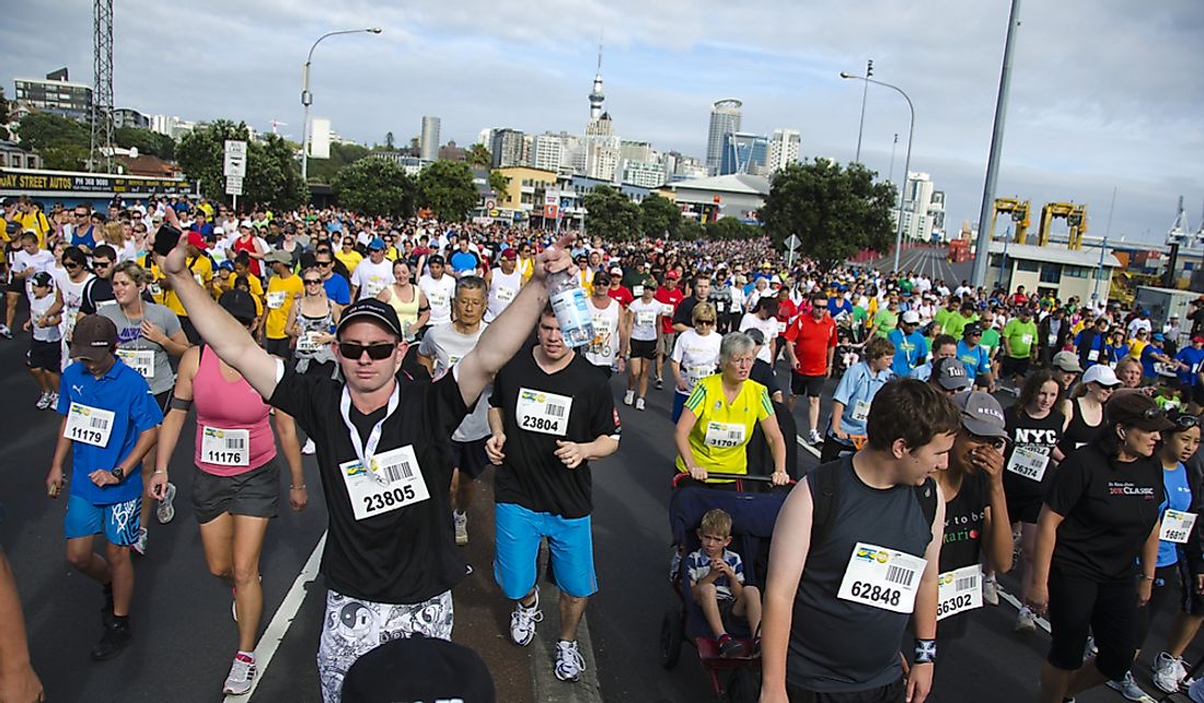 Participants in Auckland 2012 Round the Bays race.   Editorial credit: GlobalTravelPro / Shutterstock.com