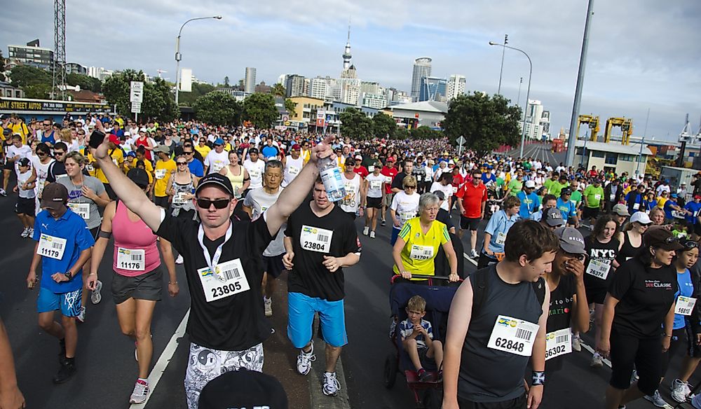 Participants in Auckland 2012 Round the Bays race.   Editorial credit: GlobalTravelPro / Shutterstock.com