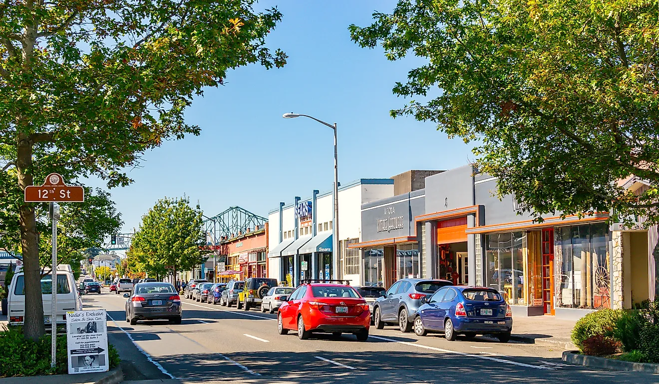 Downtown Astoria, Oregon. Image credit Enrico Powell via Shutterstock