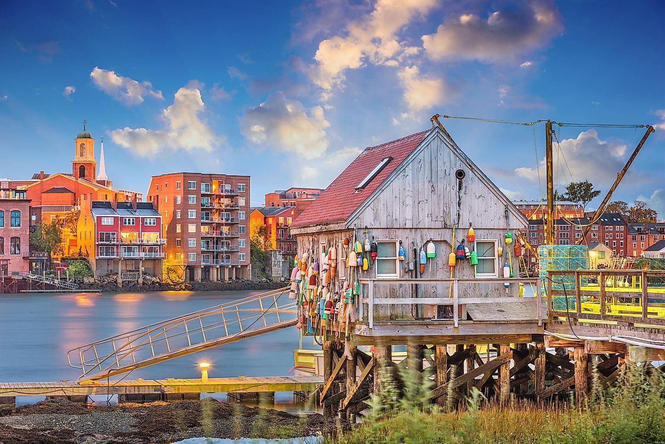 Portsmouth, New Hampshire, USA on the river.
