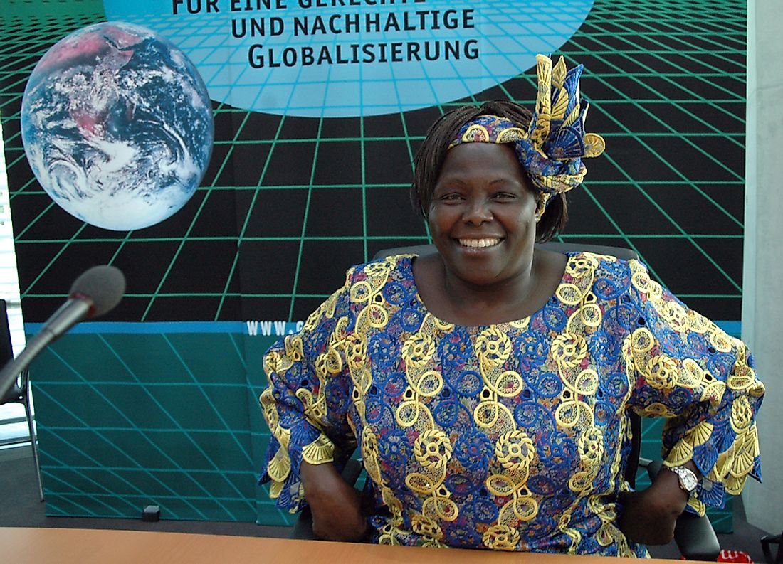 Wangari Maathai in 2005. Editorial credit: 360b / Shutterstock.com.