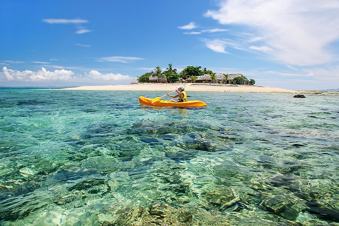 Kayaking in Fiji. 