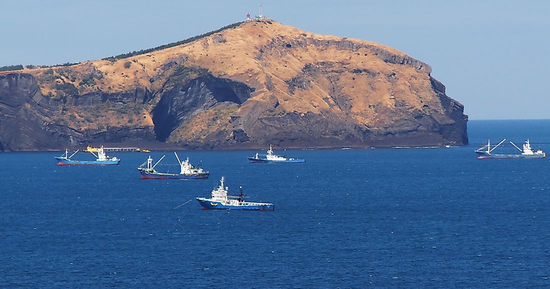 Fishing boats in the Korea Strait. 