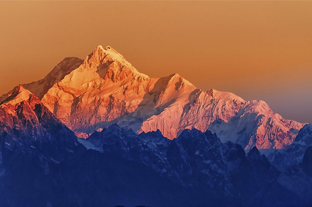 Mount Kanchenjugha, in the Himalayan mountain range, Sikkim, India.