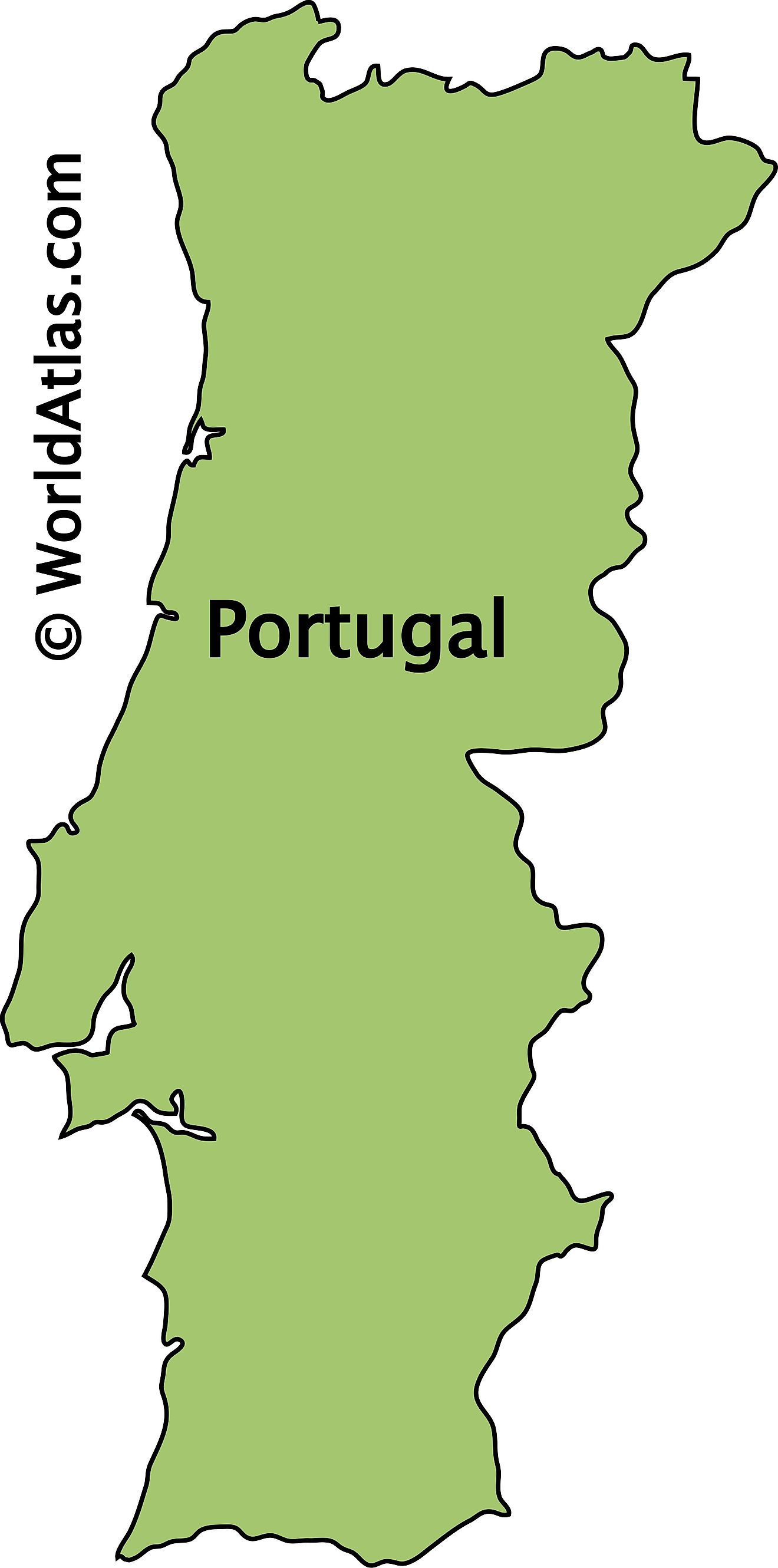 Outline Map of Portugal