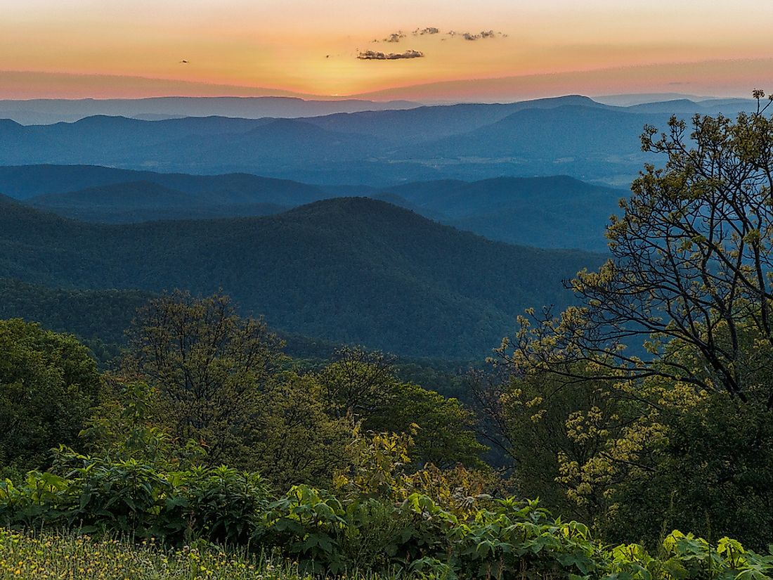 The George Washington and Jefferson National Forest crosses Virginia, West Virginia, and Kentucky.