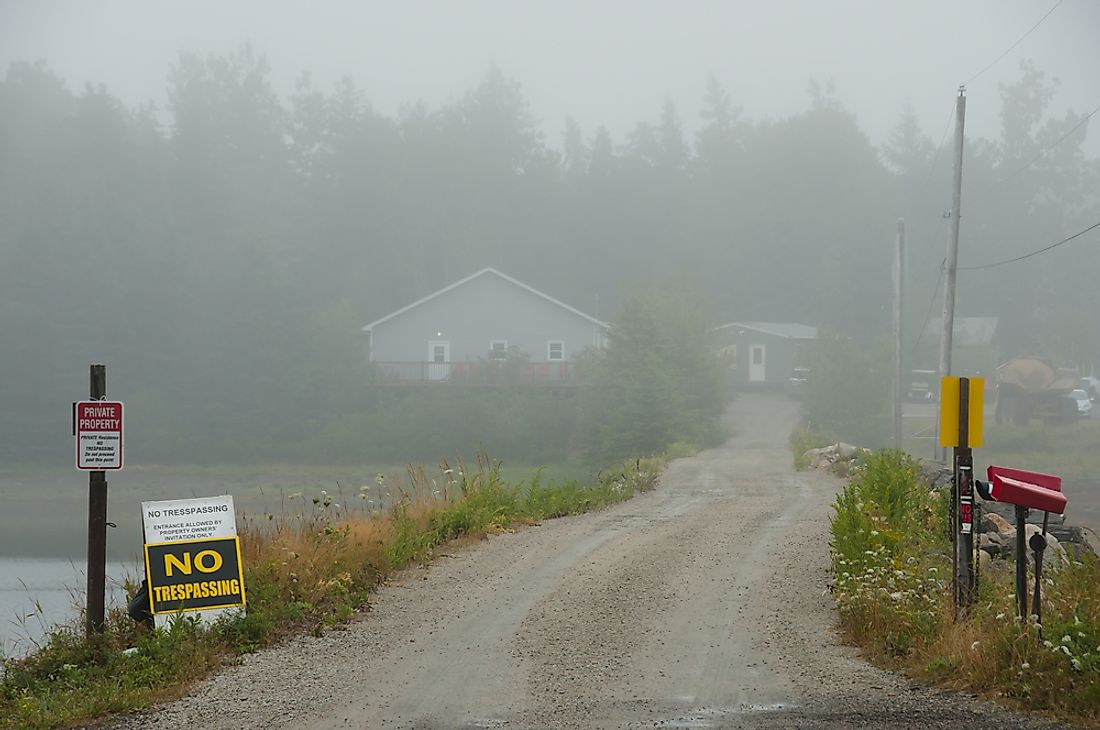 The fog on Oak Island, Nova Scotia. 