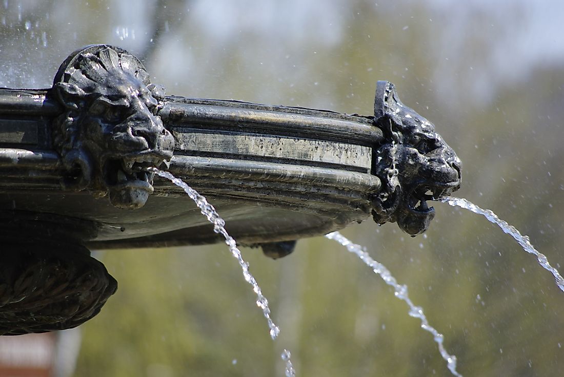 A decorative fountain. 