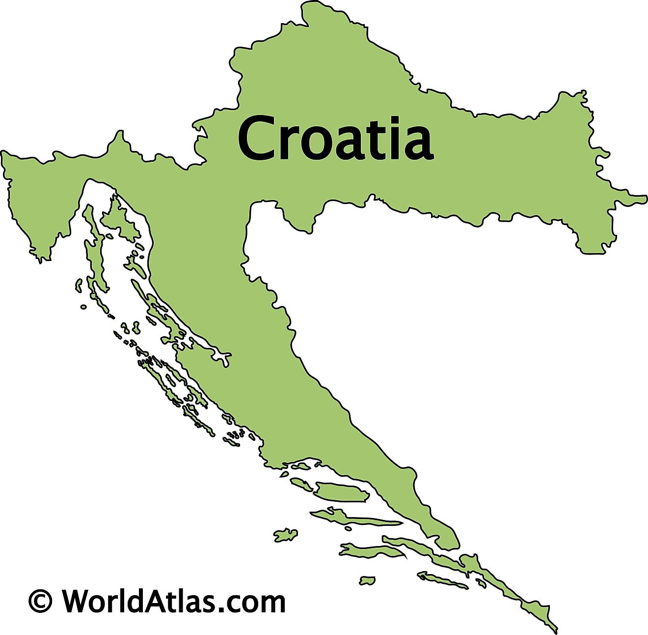 Outline Map of Croatia