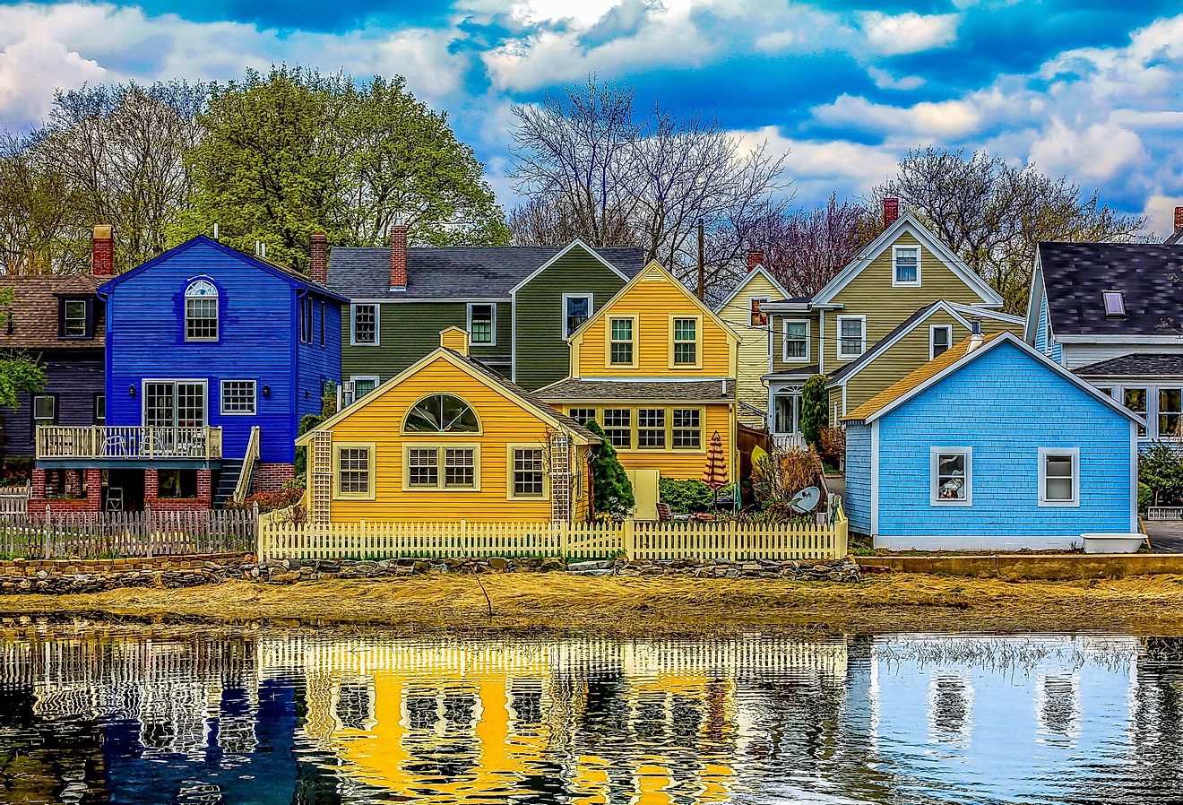 Colorful homes in Portsmouth, New Hampshire.