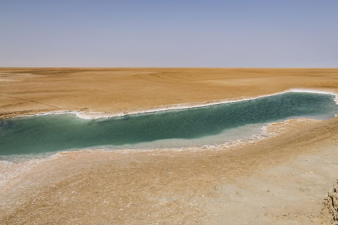 The Chott el Djerid, a dry lake in Tunisia