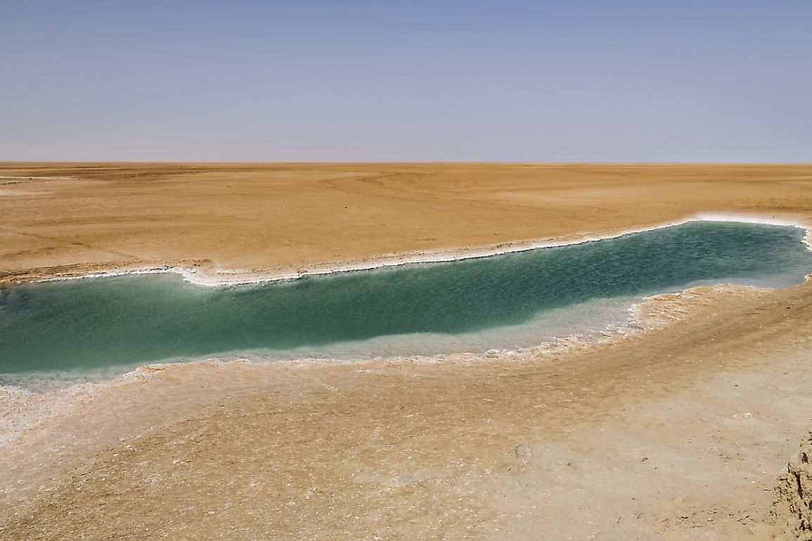 The Chott el Djerid, a dry lake in Tunisia