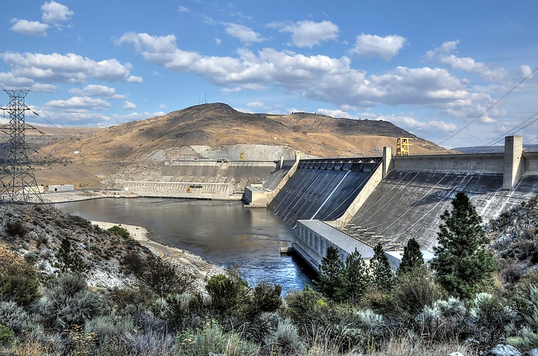The Grand Coulee Dam on the Columbia River in Washington.