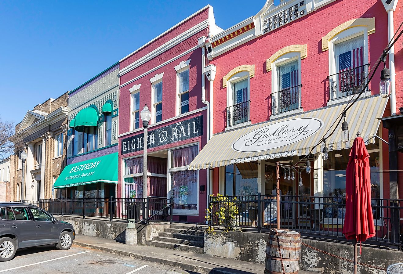 Historical buildings in Opelika, Alabama.