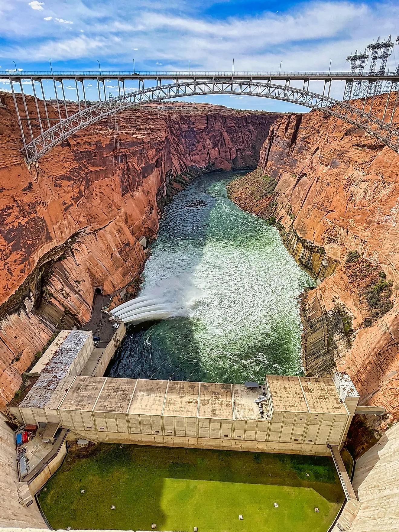 High Flow at Glen Canyon Dam. Water managers released a surge of water from the dam in late April to help preserve shrinking sandbars.