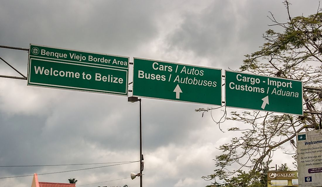 Border crossing from Guatemala near San Ignacio, Belize.  Editorial credit: Mark52 / Shutterstock.com