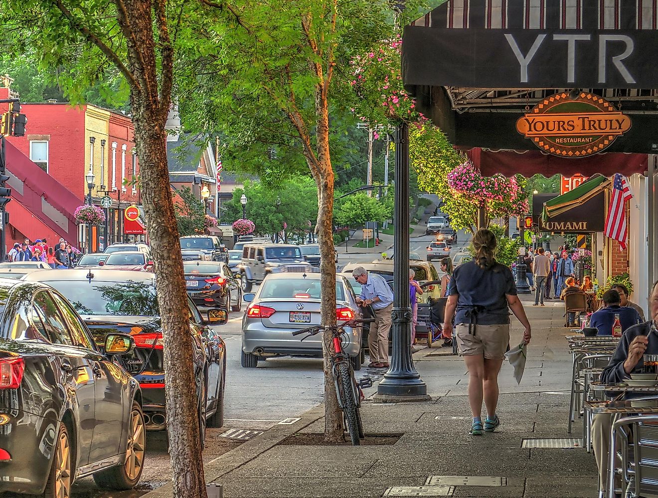 Yours Truly Restaurant Outdoor Cafe on Main Street in the Upscale Historic Village of Chagrin Falls, Ohio