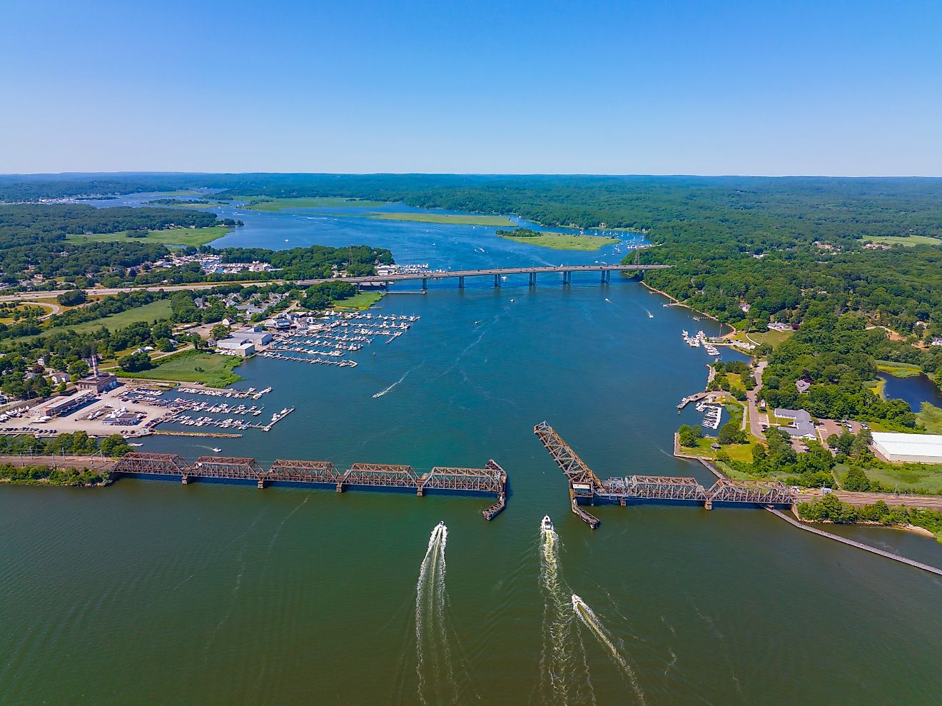 Aerial view of Old Saybrook, Connecticut.